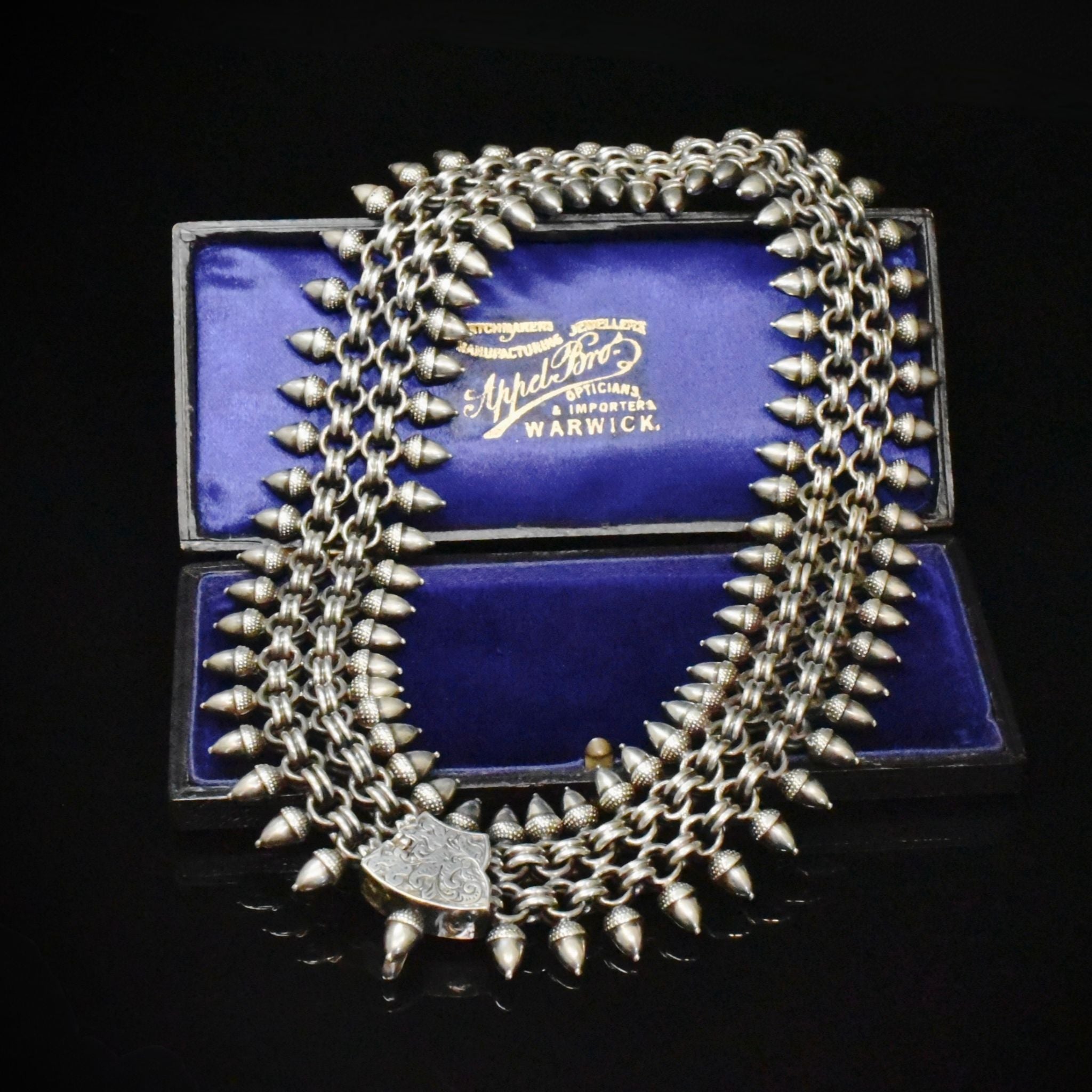 Magnificent Victorian Sterling Silver ‘Acorn’ Wide Collar/Collier Circa 1880’s