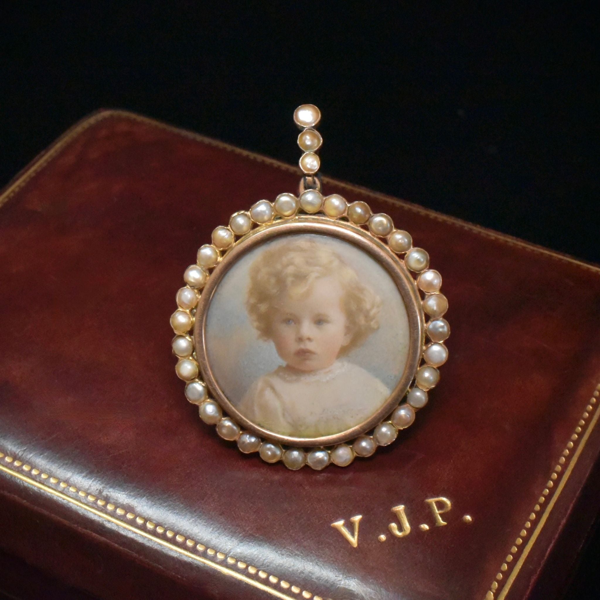 Ethereal Antique Victorian 9ct Rose Gold And Pearl Photo Locket Pendant/Brooch - Circa 1890’s