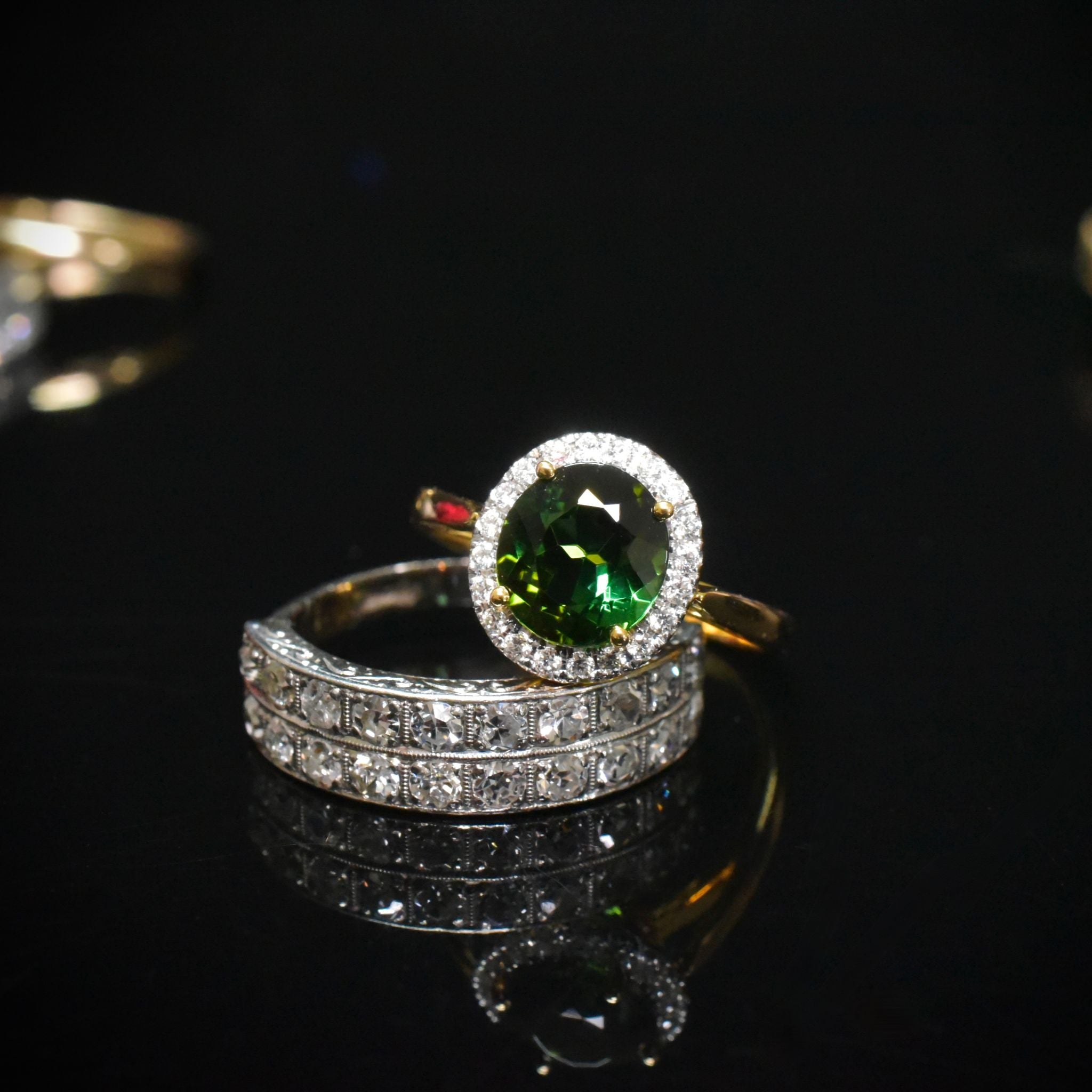 Superb 18ct Yellow Gold Tourmaline And Diamond Halo Ring Included in Purchase Valuation for $4500 AUD (2024)