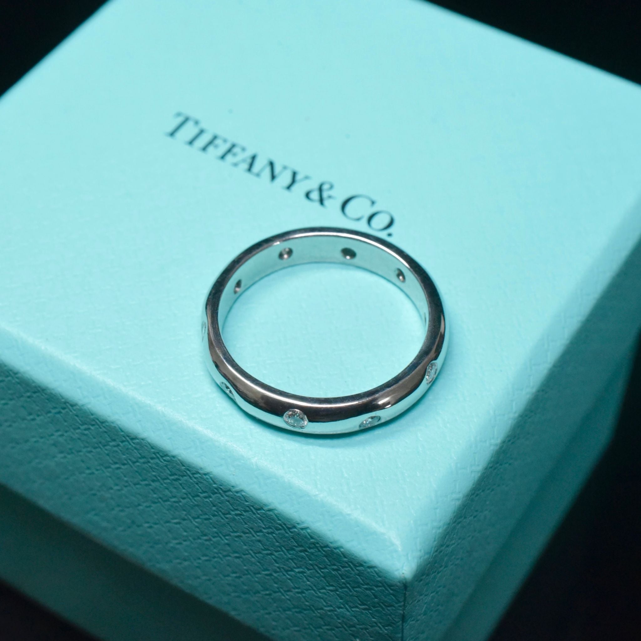 Superb Platinum Tiffany & Co. Etoile Diamond Band