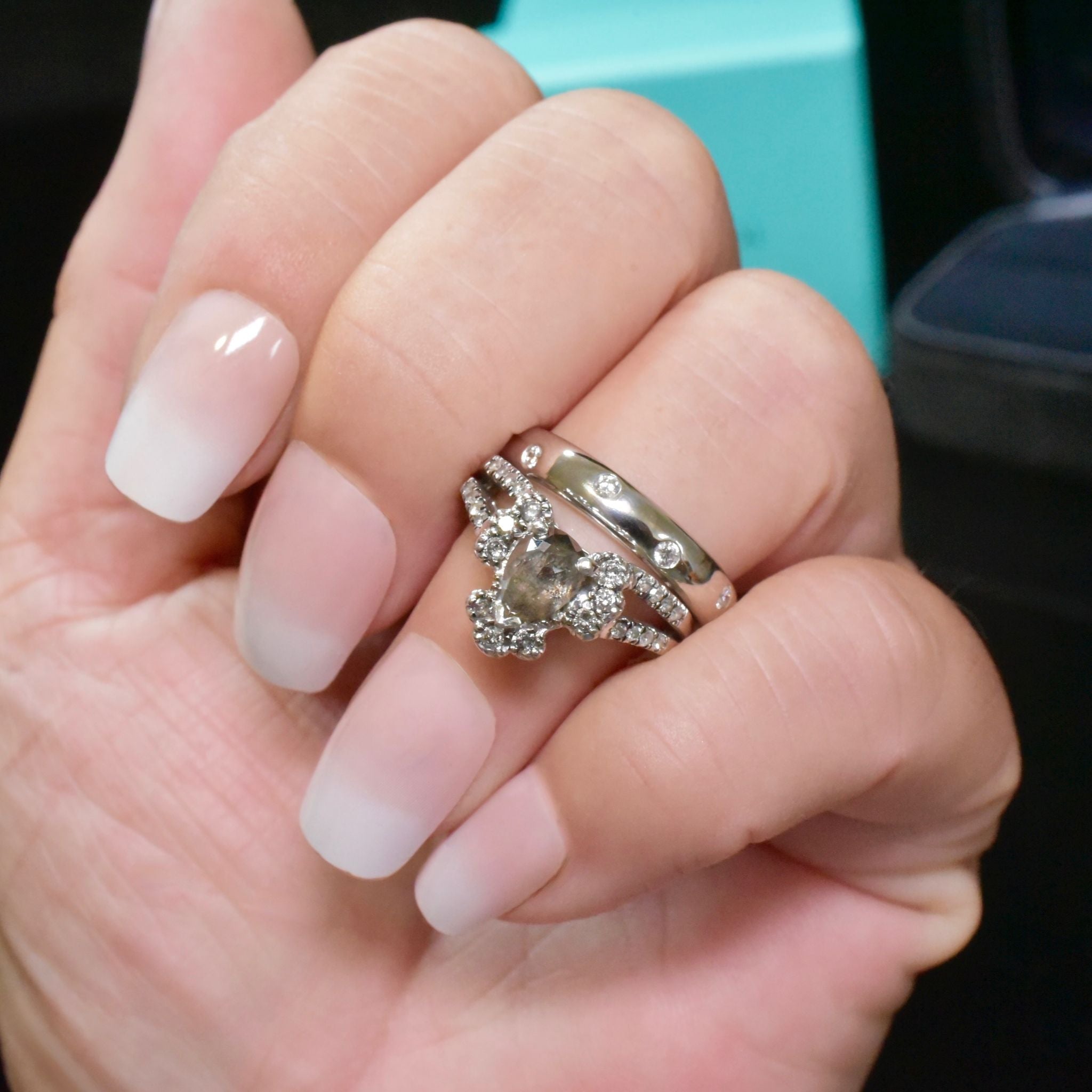 Superb Platinum Tiffany & Co. Etoile Diamond Band