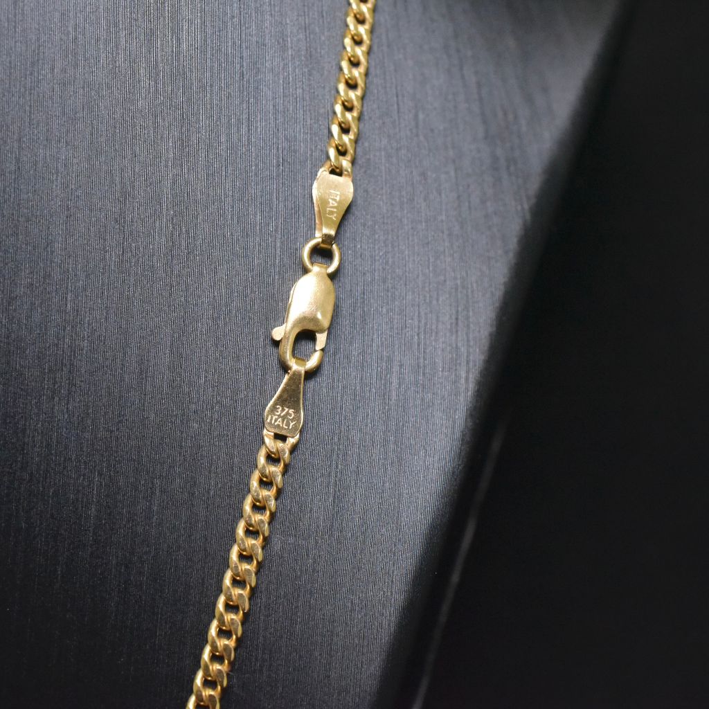 Contemporary 9ct Yellow Gold Italian Flat Curblink Chain - 60cm