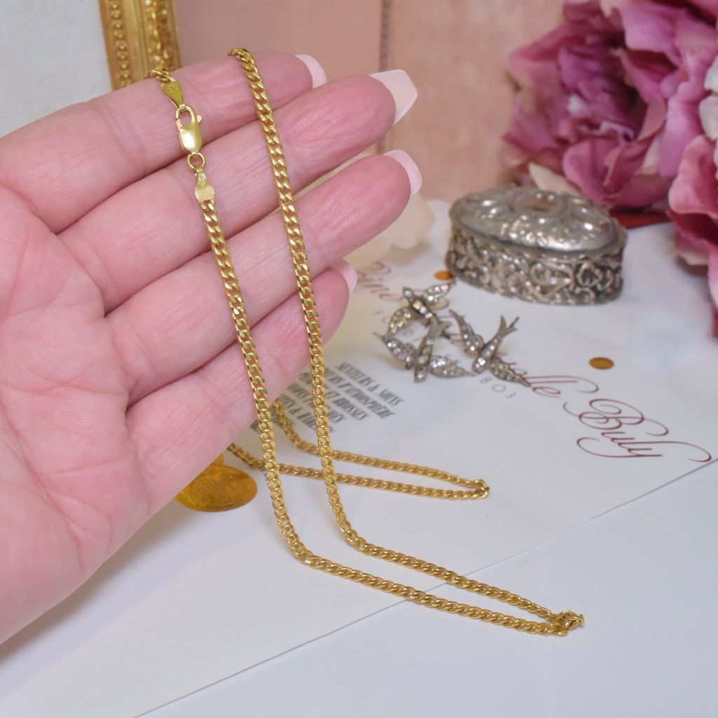 Contemporary 9ct Yellow Gold Italian Flat Curblink Chain - 60cm