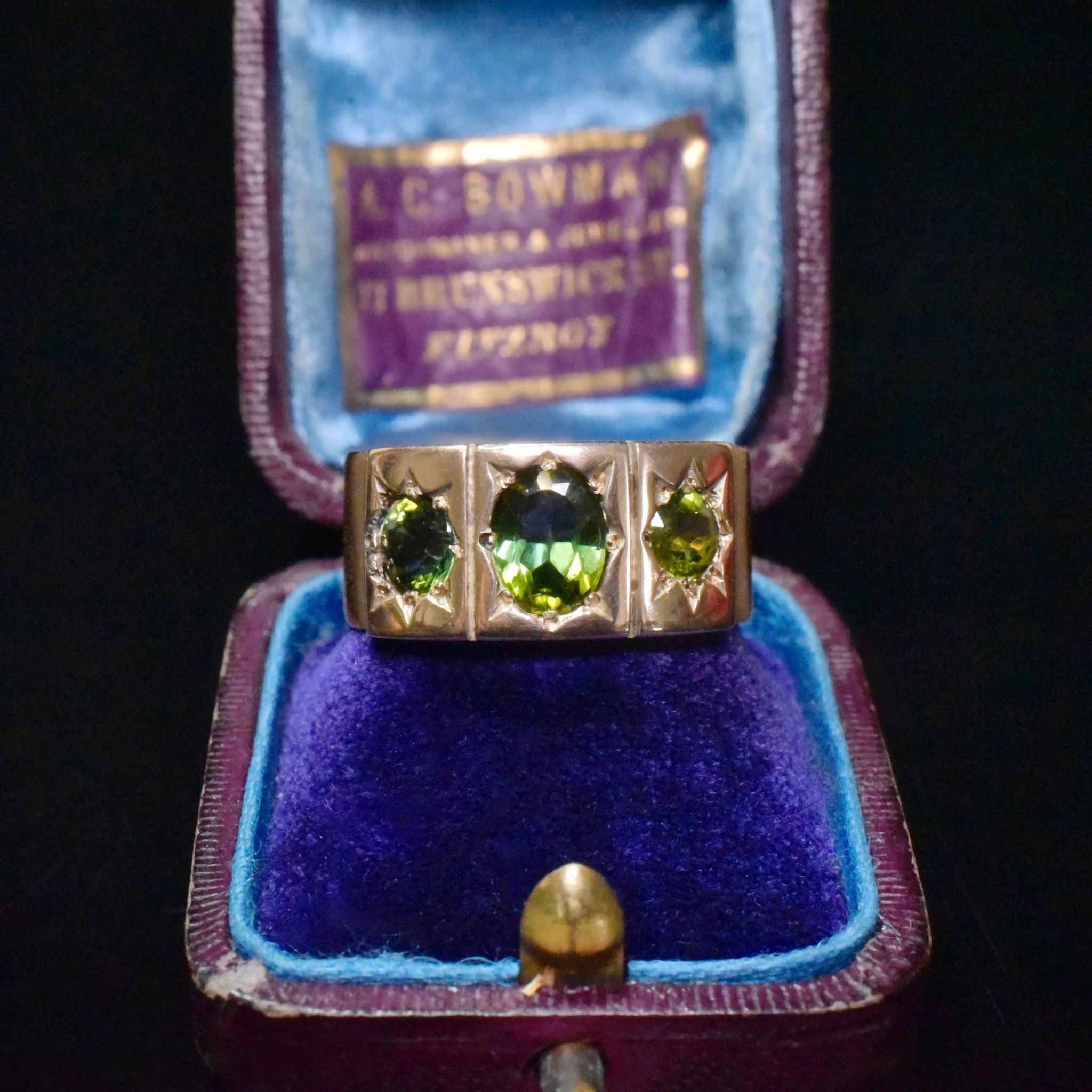 Modern ‘Antique Style’ 9ct Rose Gold Tourmaline ‘Cigar’ Band (Included In Purchase Valuation For $5,750 AUD