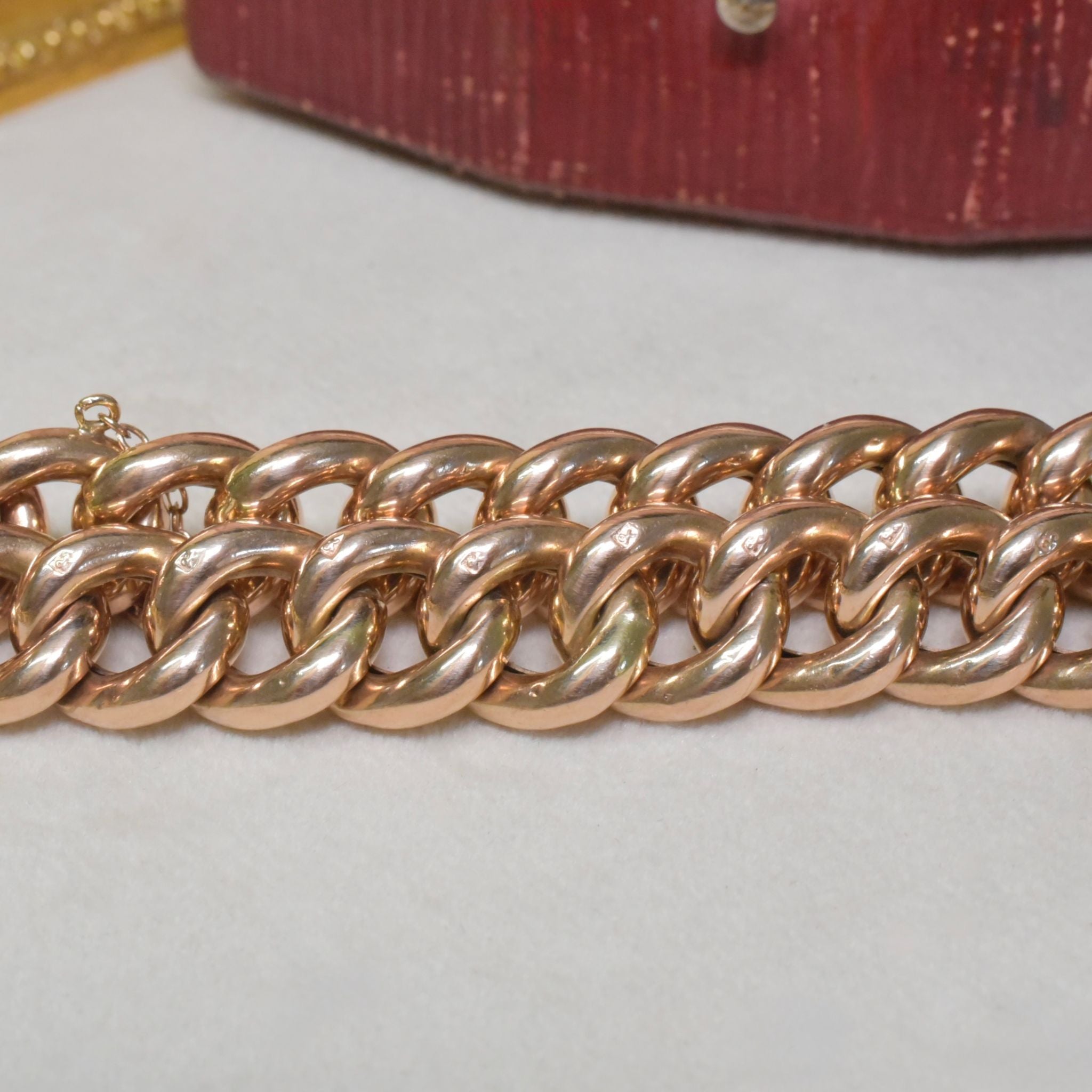 Modern 9ct Rose Gold Padlock Bracelet With Heart Padlock 35.9 Grams