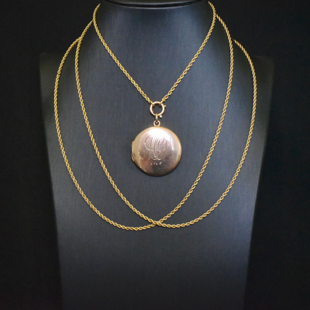 Antique Australian Art Deco 9ct Rose Gold Locket By Charles R. Forster - Dated 1910