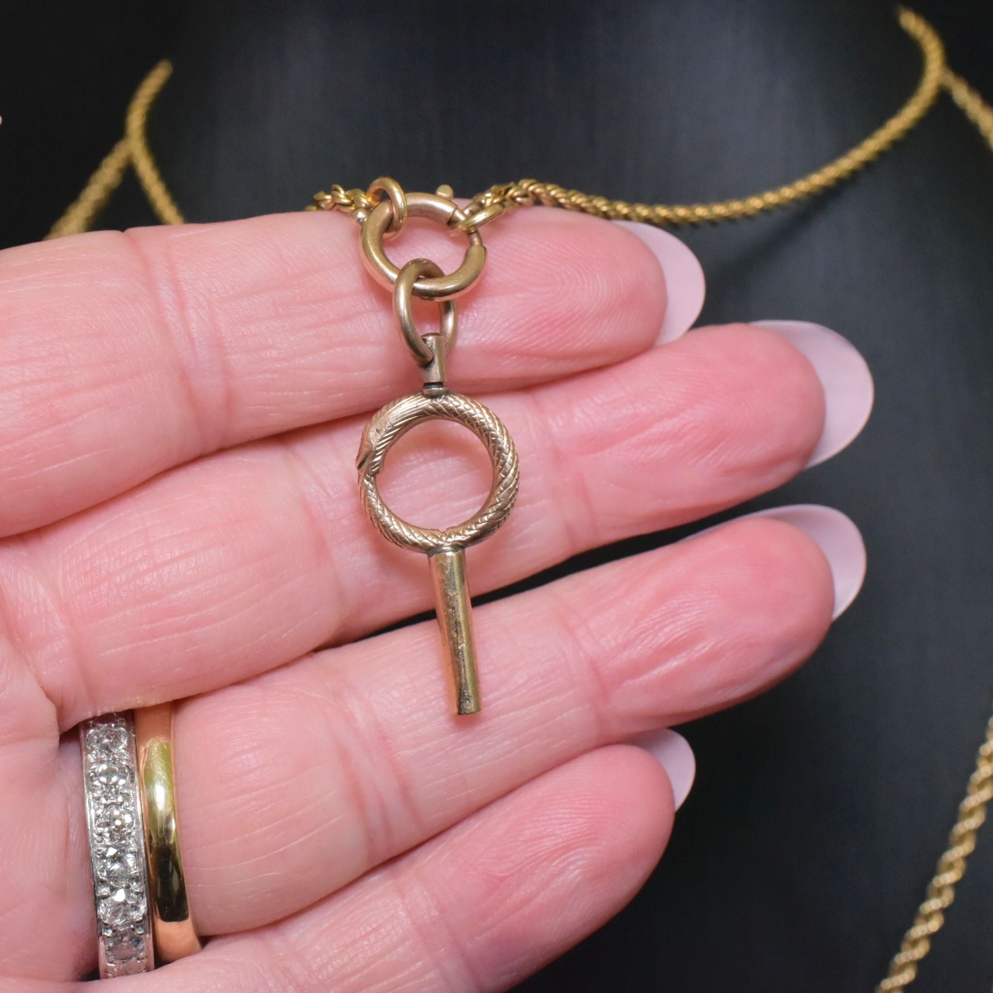 Antique Georgian 9ct Rose Gold Swivel ‘Ouroboros’ Serpent Watch Key Winder - Circa 1820’s