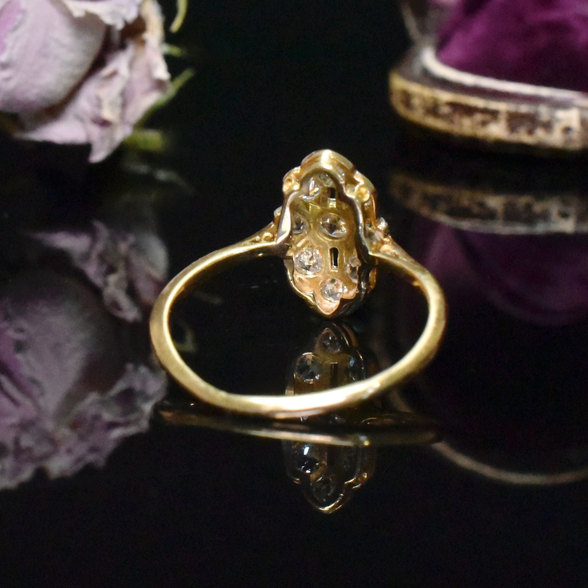 Antique Art Deco 18ct Yellow Gold And Platinum Diamond Ring