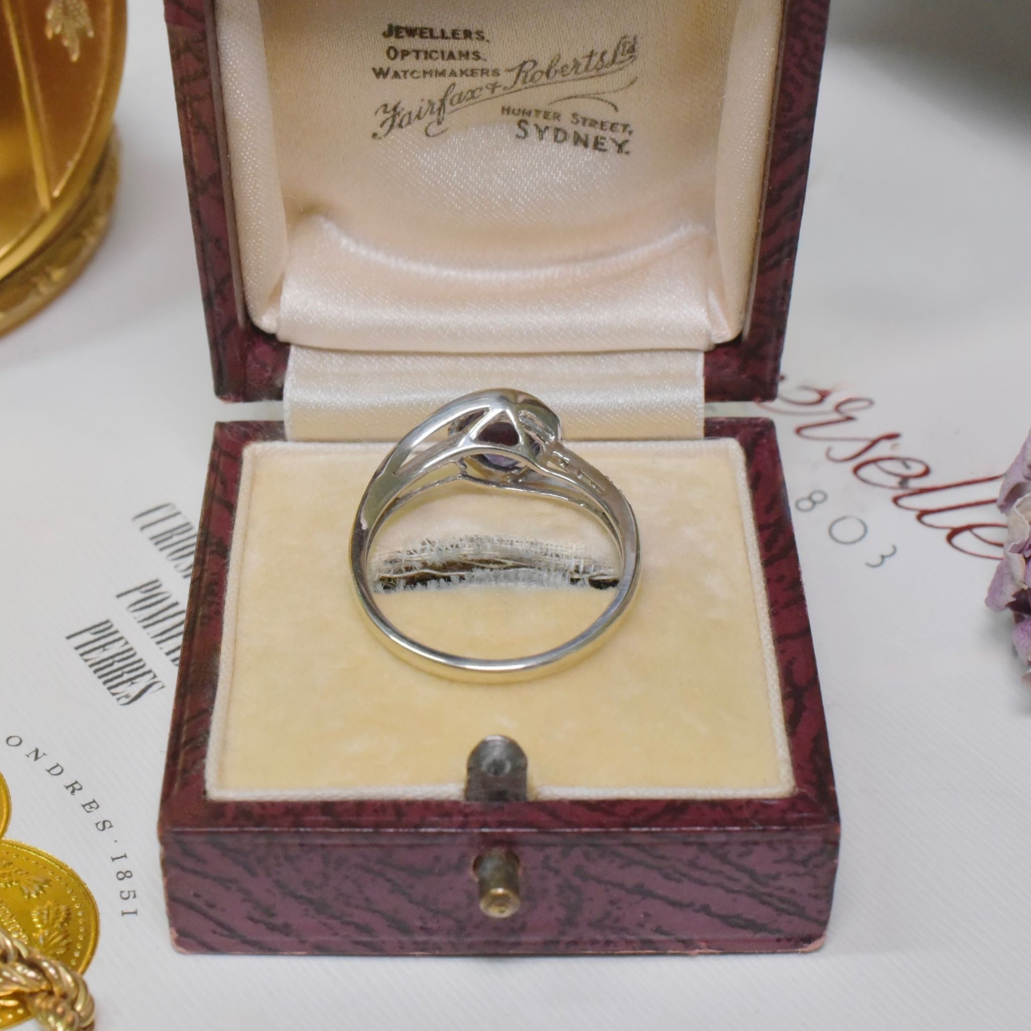 Modern 9ct White Gold Man-Made Colour Change Sapphire And Diamond Ring - London