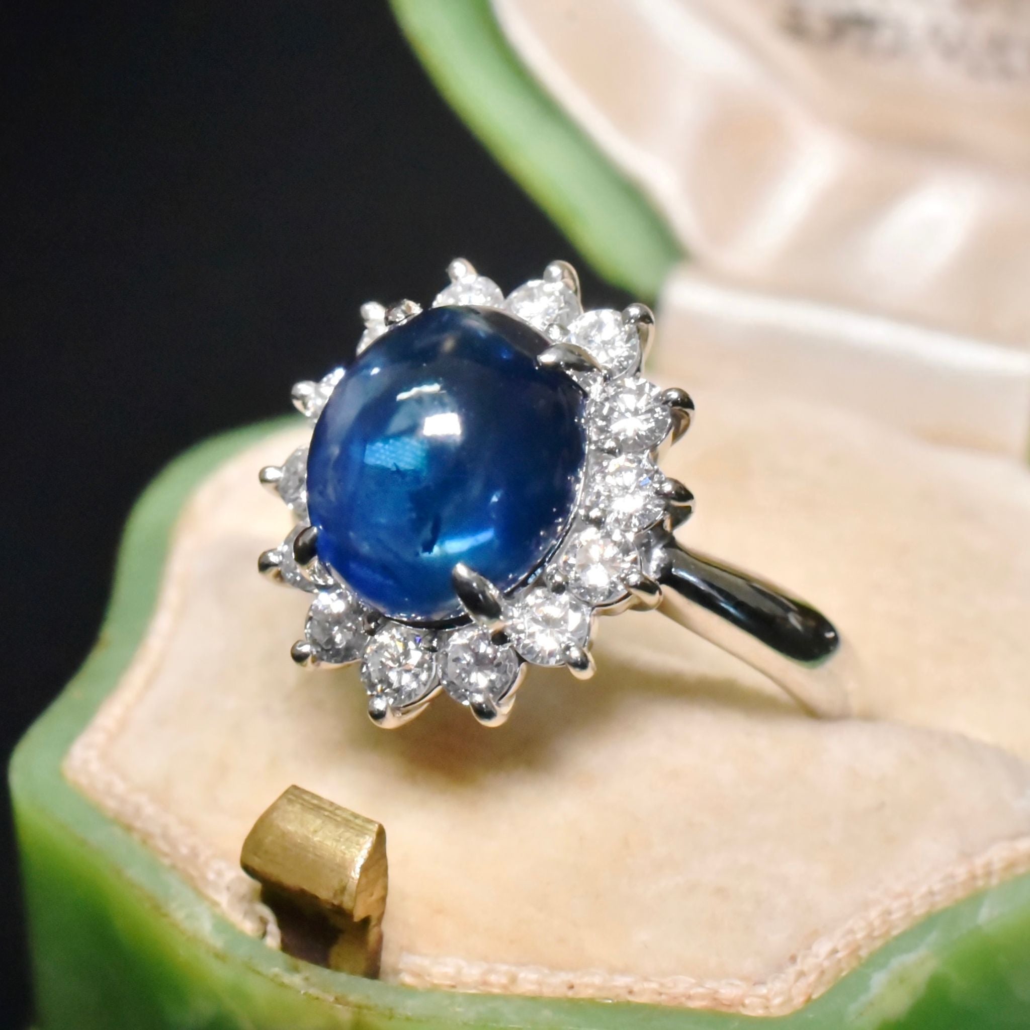 Modern Solid Platinum 4.05ct Sapphire And Diamond Ring (0.64ct)