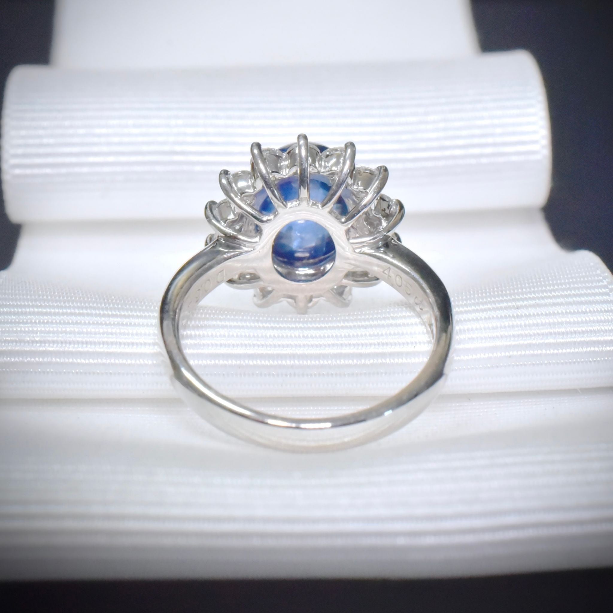 Modern Solid Platinum 4.05ct Sapphire And Diamond Ring (0.64ct)