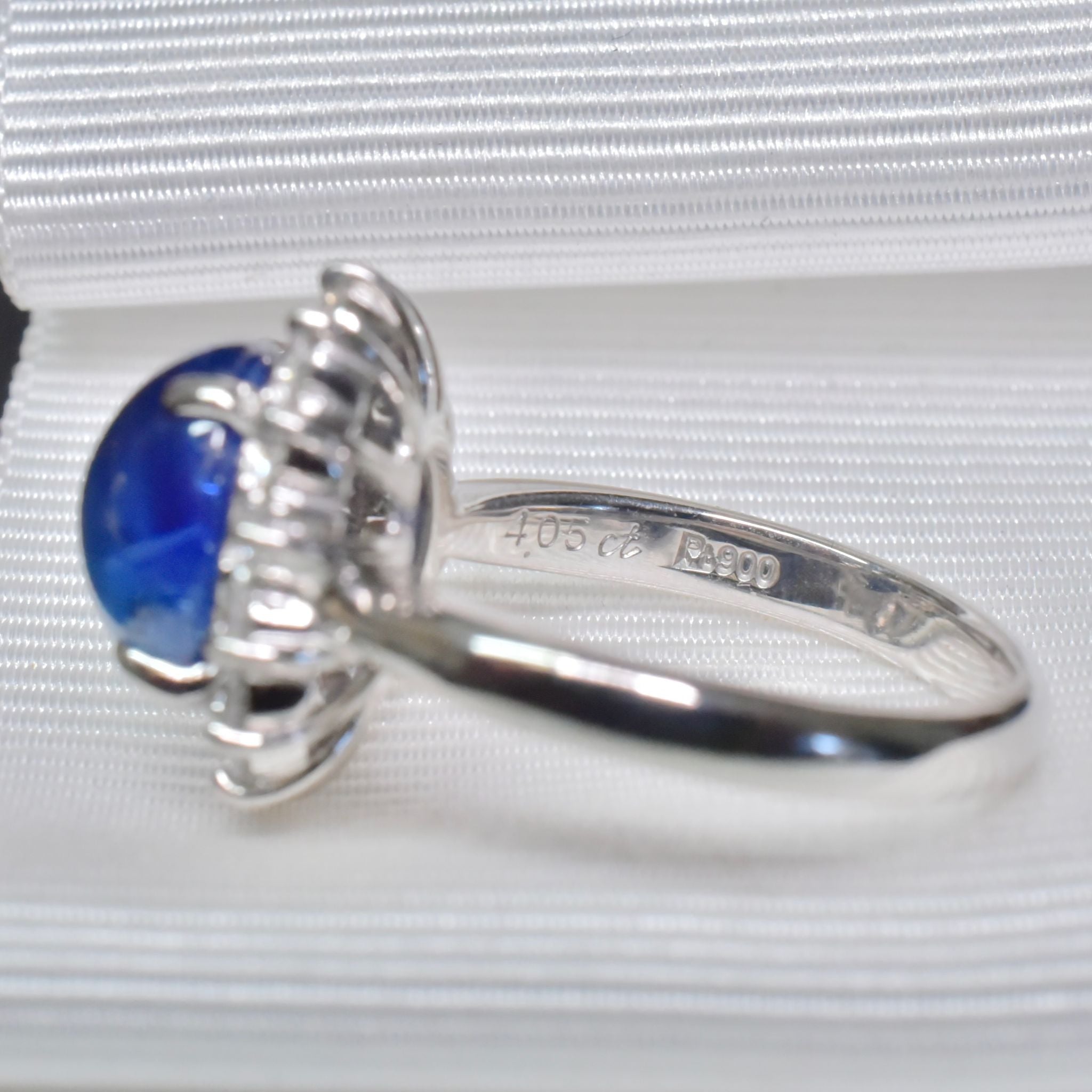 Modern Solid Platinum 4.05ct Sapphire And Diamond Ring (0.64ct)