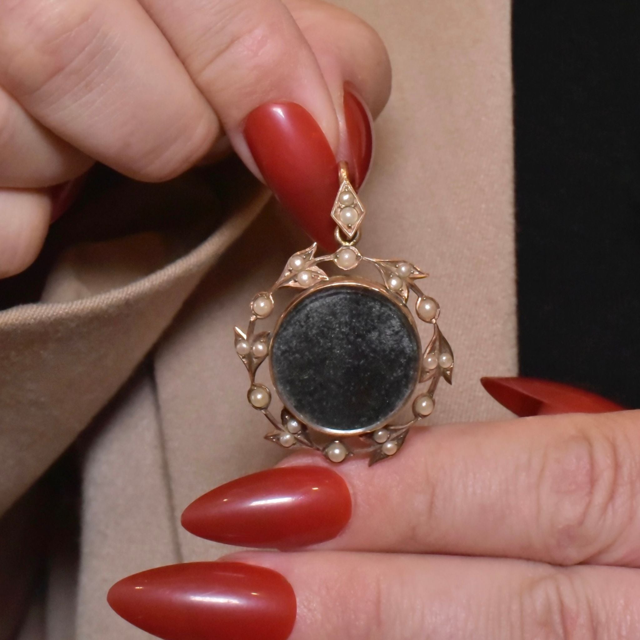 Antique Edwardian 9ct Rose Gold Double Sided Photo Locket - Birmingham 1903