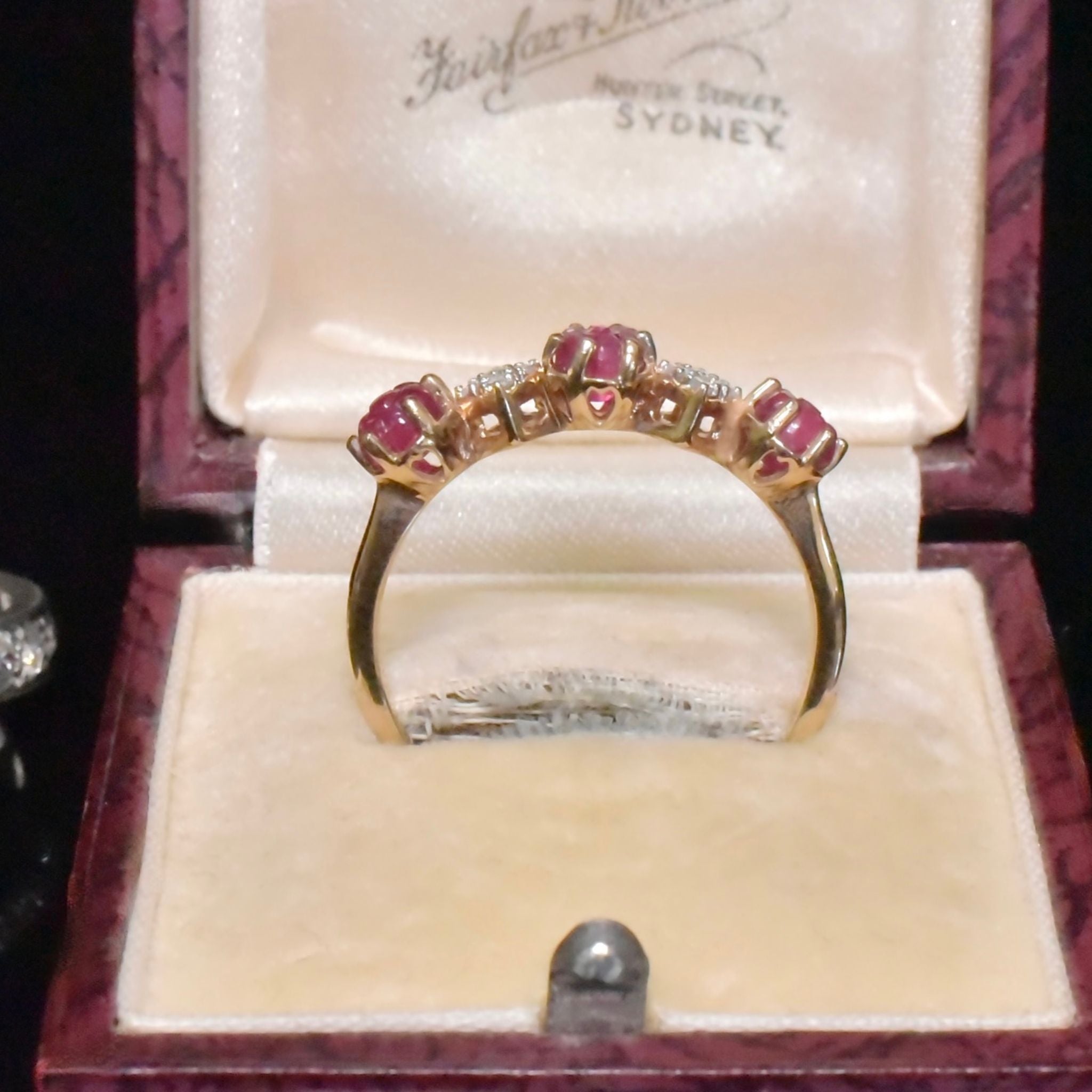 Contemporary 10ct Yellow Gold Carved Ruby And Diamond Ring - Birmingham 2018