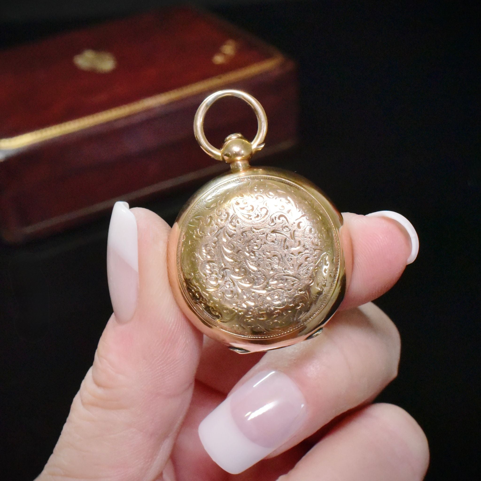 Antique Victorian 15ct Rose Gold Sovereign Case by Alfred Wigley - Birmingham 1886