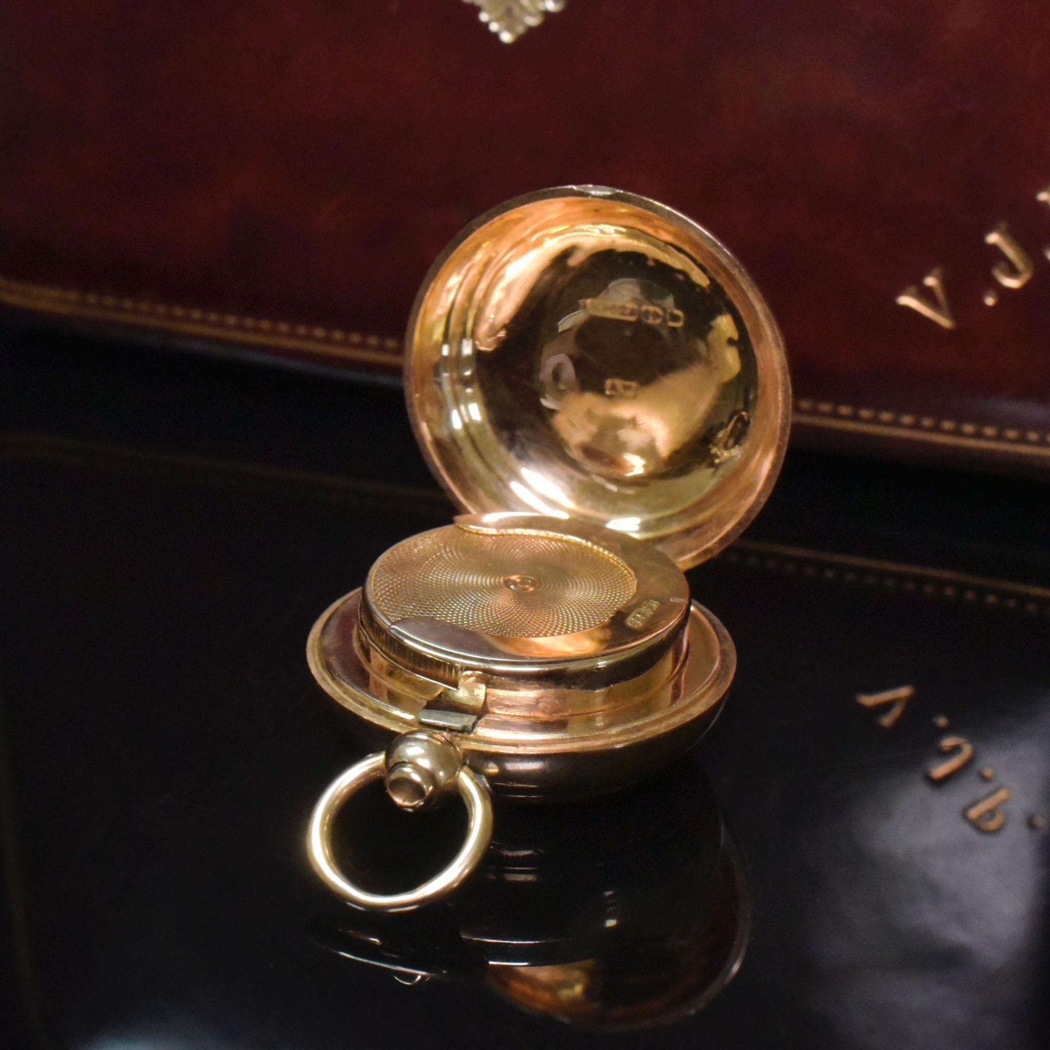 Antique Victorian 15ct Rose Gold Sovereign Case by Alfred Wigley - Birmingham 1886