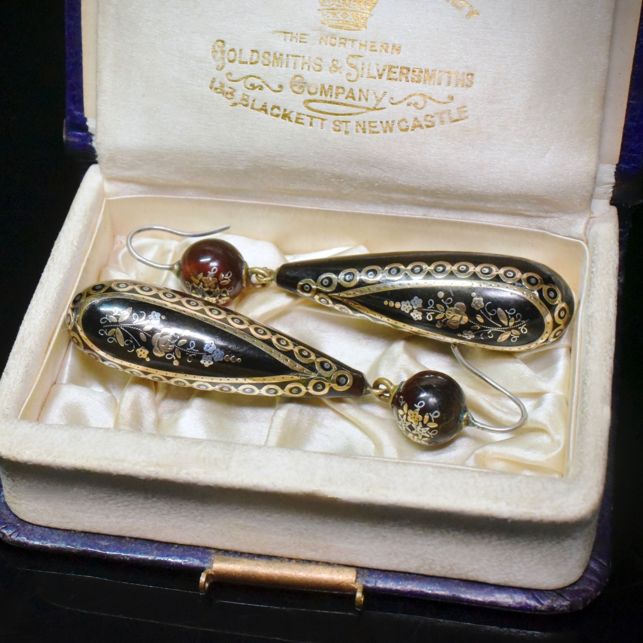 Antique Victorian Pique Gold And Silver Earrings Circa 1880-90