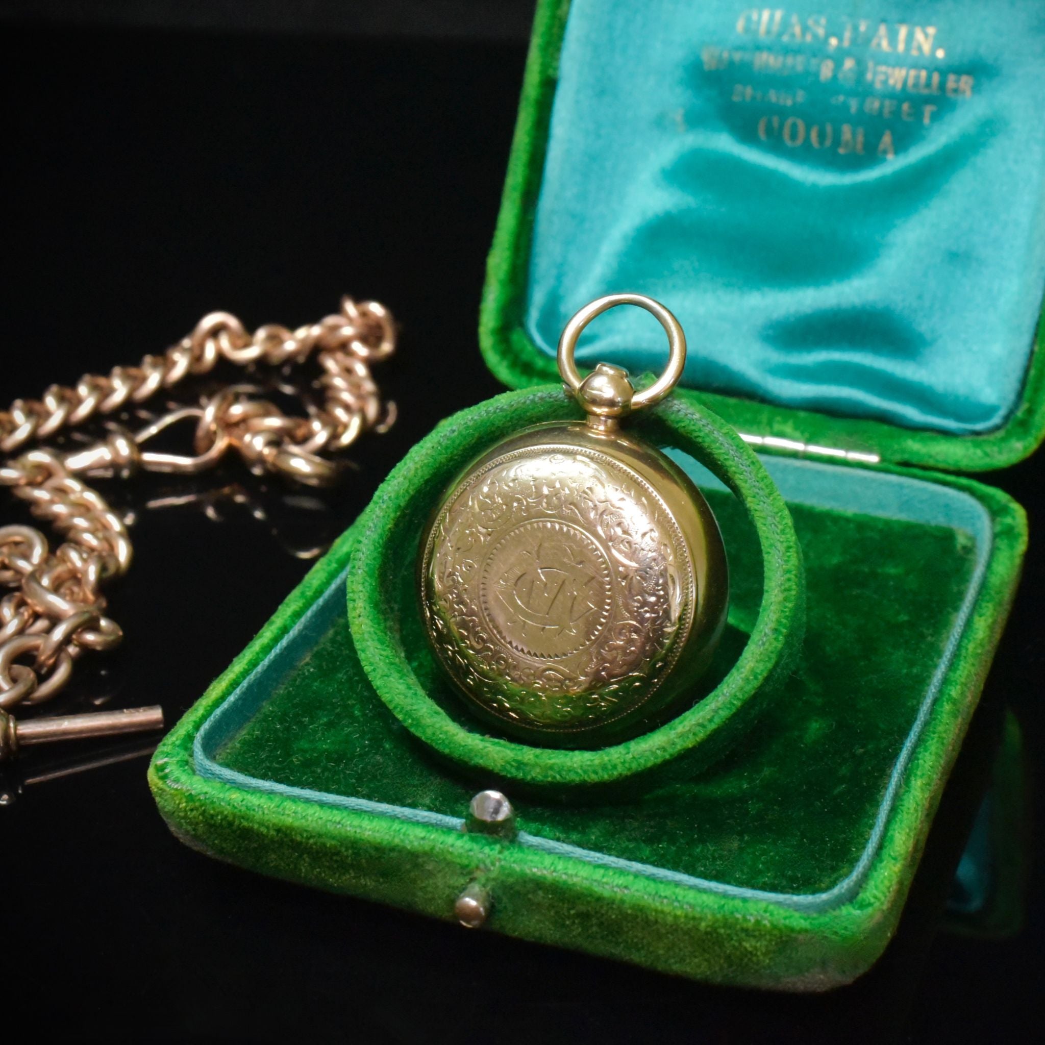 Antique Victorian 15ct Rose Gold Sovereign Case by Alfred Wigley - Birmingham 1886