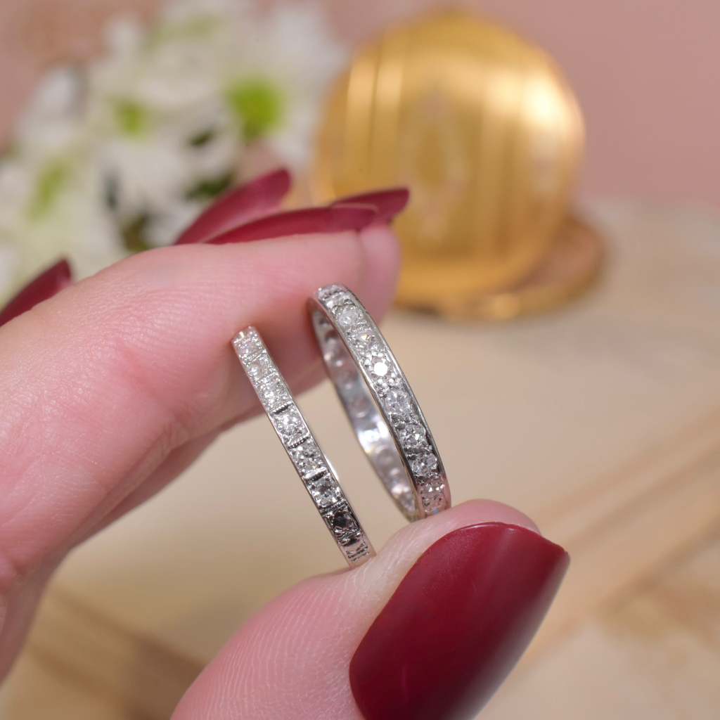Antique Art Deco Diamond Platinum Full Hoop Eternity Ring Circa 1920’s