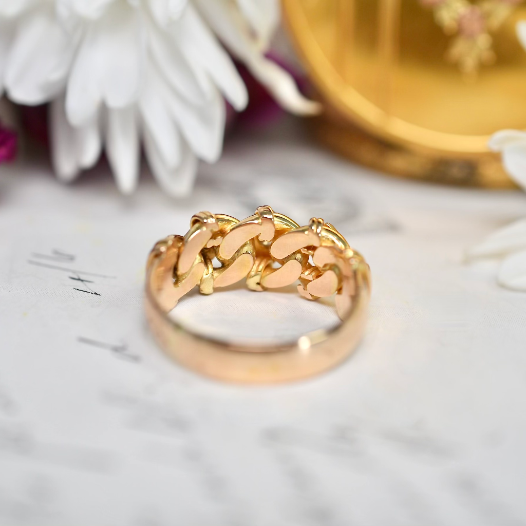 Antique Edwardian 18ct Rose Gold And Diamond Triple Knot Ring - Birmingham 1910