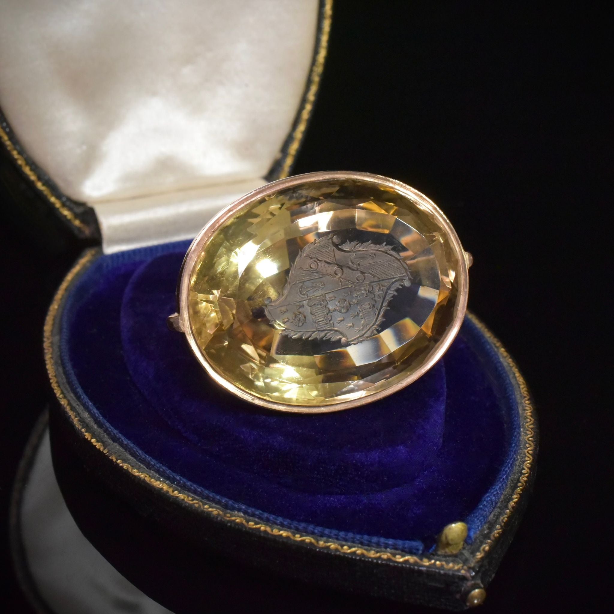 Important Antique Late Victorian/Early Edwardian 9ct Rose Gold And Citrine Intaglio Fob/Pendant Circa 1890-1905