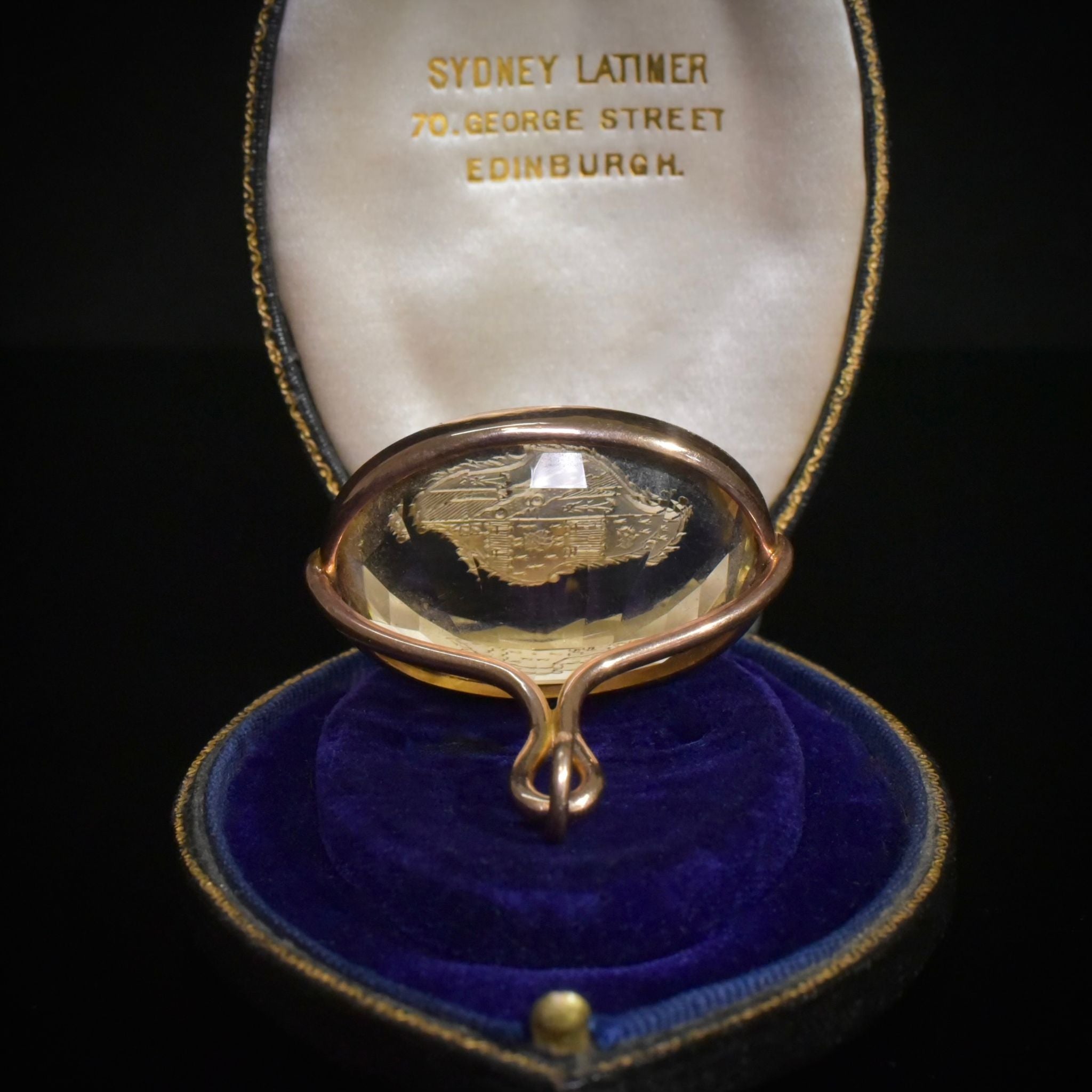 Important Antique Late Victorian/Early Edwardian 9ct Rose Gold And Citrine Intaglio Fob/Pendant Circa 1890-1905