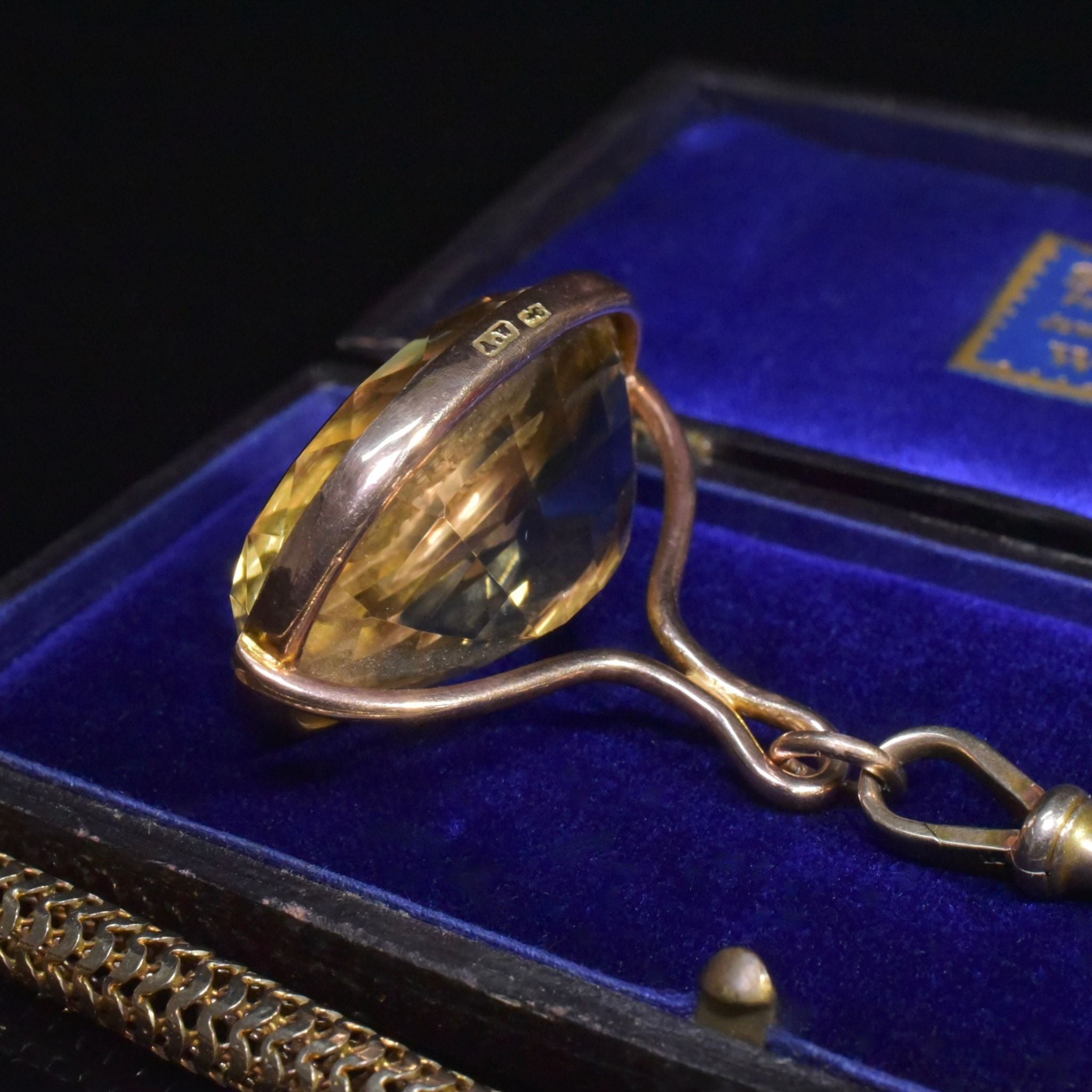 Important Antique Late Victorian/Early Edwardian 9ct Rose Gold And Citrine Intaglio Fob/Pendant Circa 1890-1905