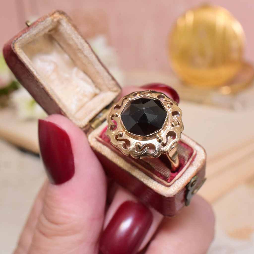 Vintage 14ct Rose Gold And Rose-Cut Garnet Ring