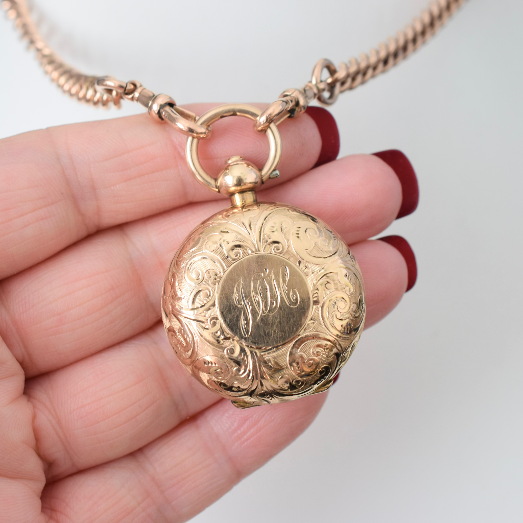 Antique Edwardian *Gold Cased* Sovereign Case By Dennison Circa 1910