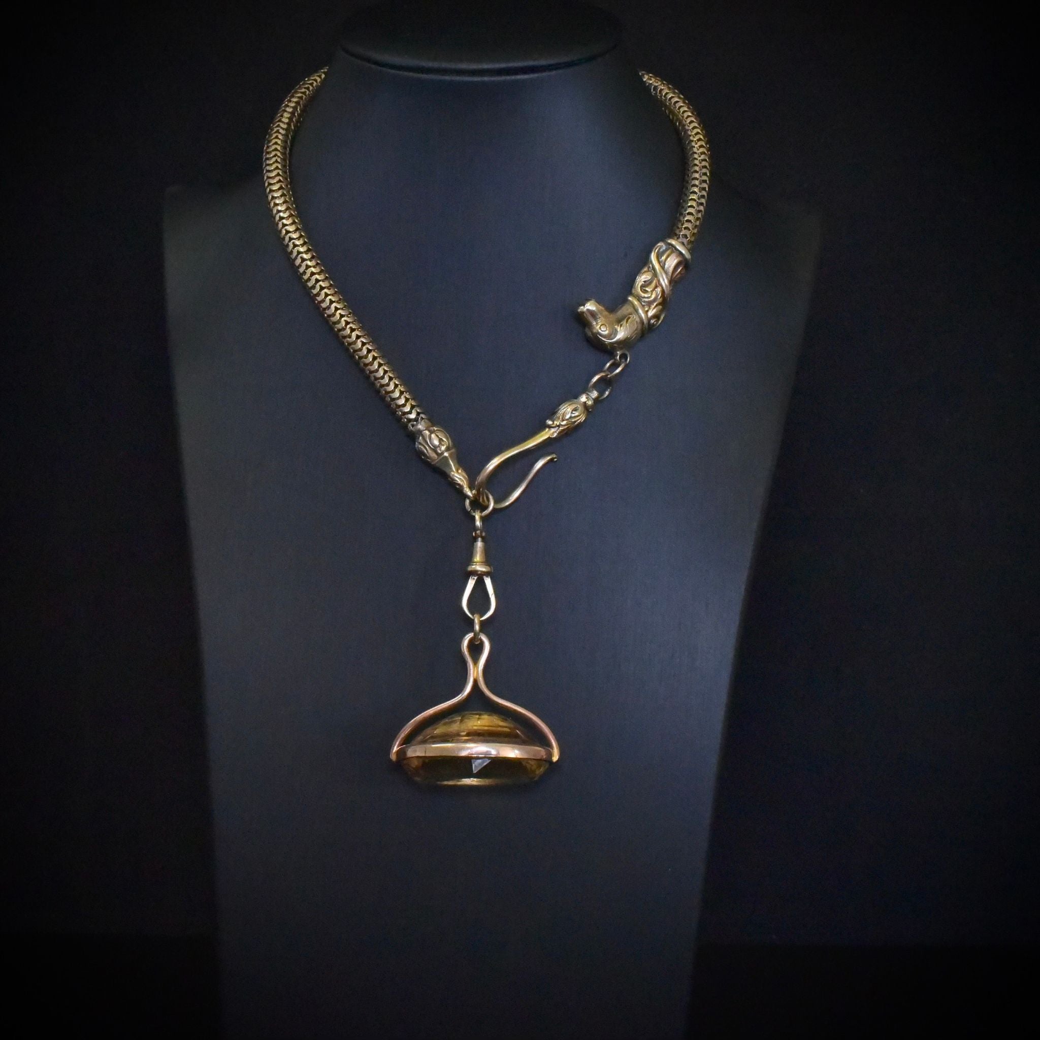Important Antique Late Victorian/Early Edwardian 9ct Rose Gold And Citrine Intaglio Fob/Pendant Circa 1890-1905