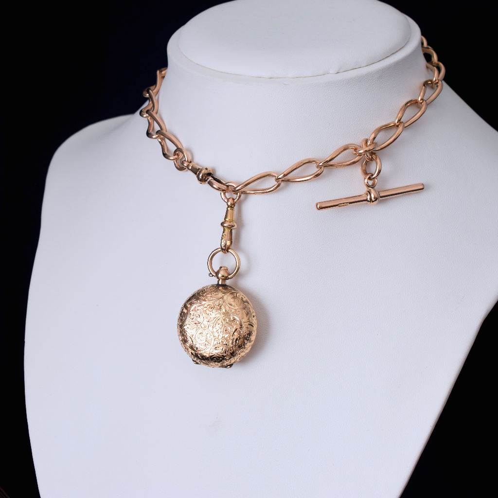 Antique Edwardian 9ct Rose Gold Sovereign Case - Aaron Lufkin Dennison - 1912