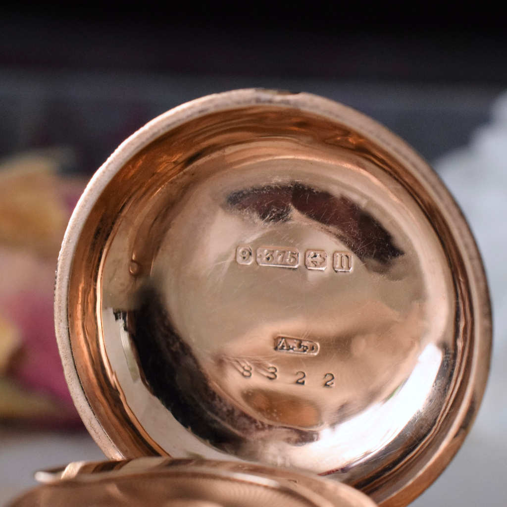 Antique Edwardian 9ct Rose Gold Sovereign Case - Aaron Lufkin Dennison - 1912