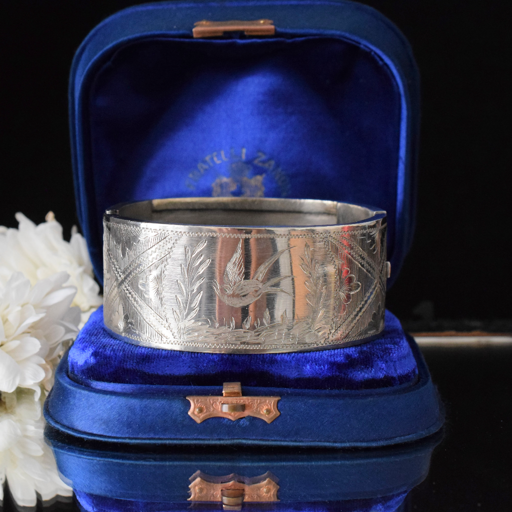 Antique Victorian Aesthetic Era Engraved Bangle Circa 1890