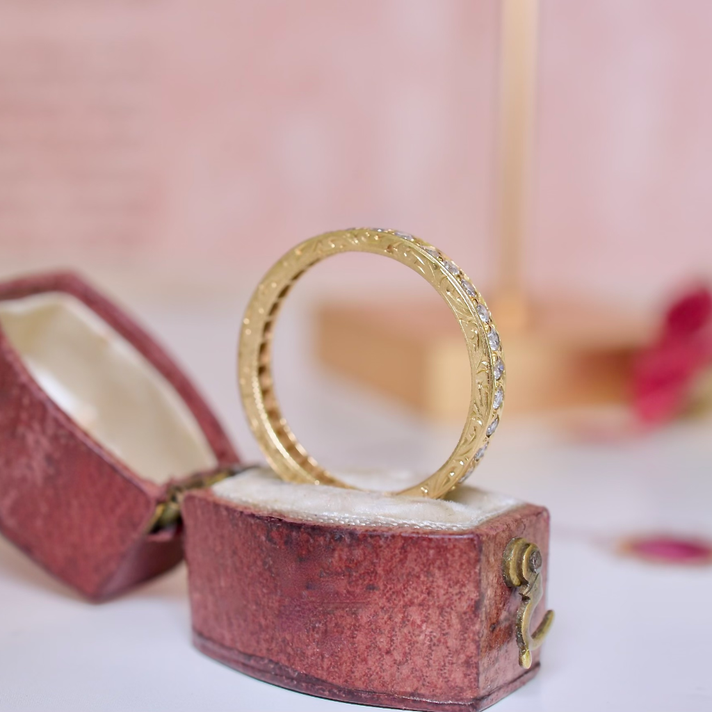 Antique/Vintage 18ct Yellow Gold And Diamond Full Hoop Eternity Ring - Circa 1930’s