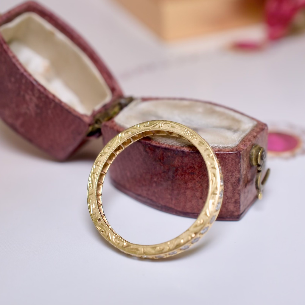 Antique/Vintage 18ct Yellow Gold And Diamond Full Hoop Eternity Ring - Circa 1930’s