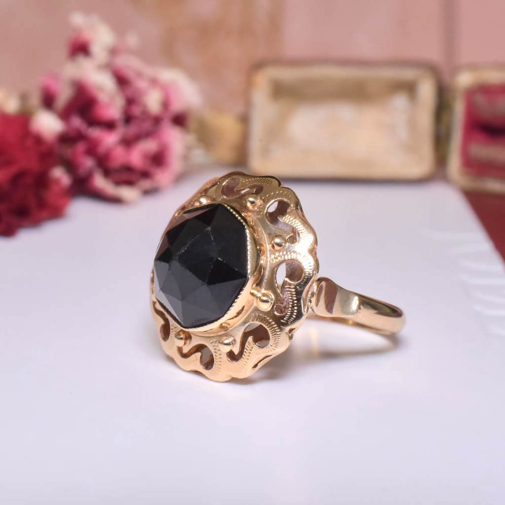 Vintage 14ct Rose Gold And Rose-Cut Garnet Ring