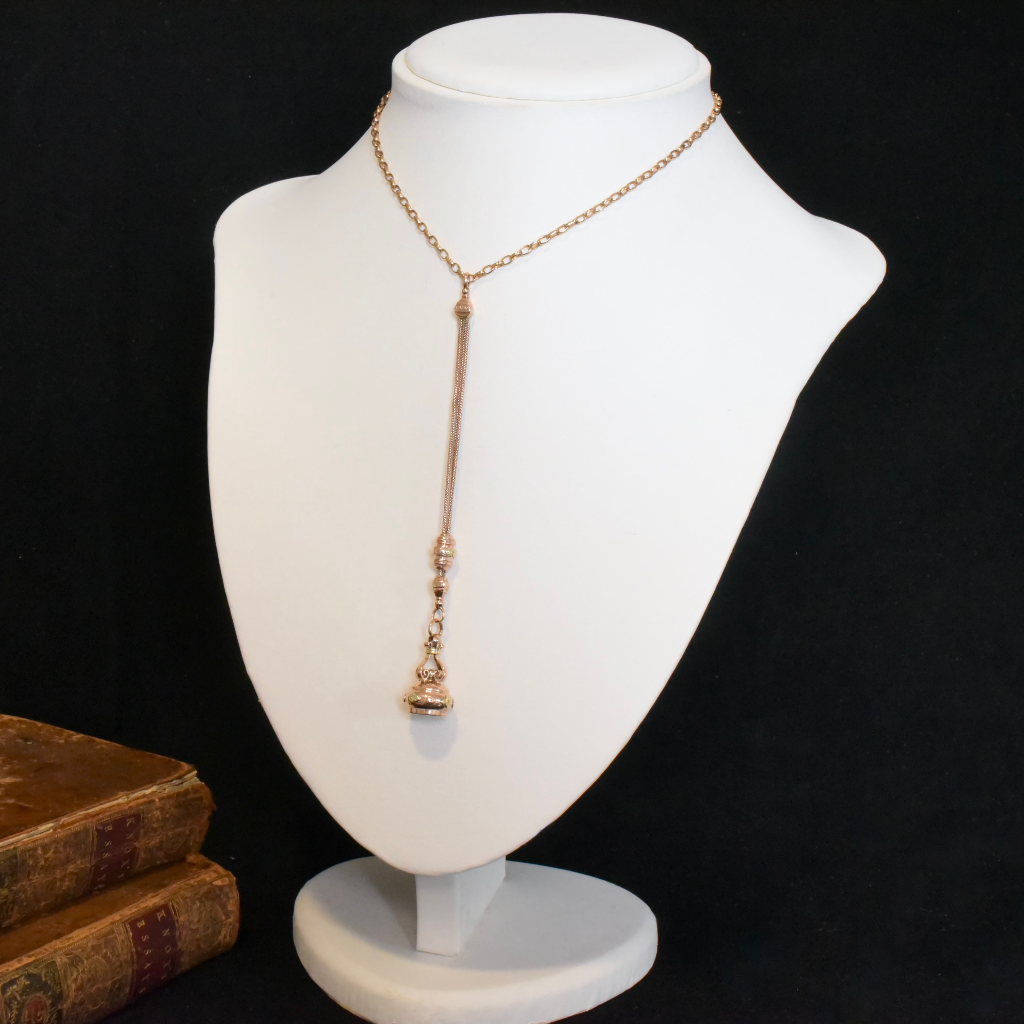 Antique Victorian 9ct Bi-Colour Fob Seal Chatelaine Pendant Circa 1890’s