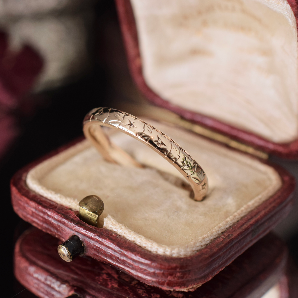 Vintage 9ct Rose Gold ‘Cherry Blossom’ Band - London 1966