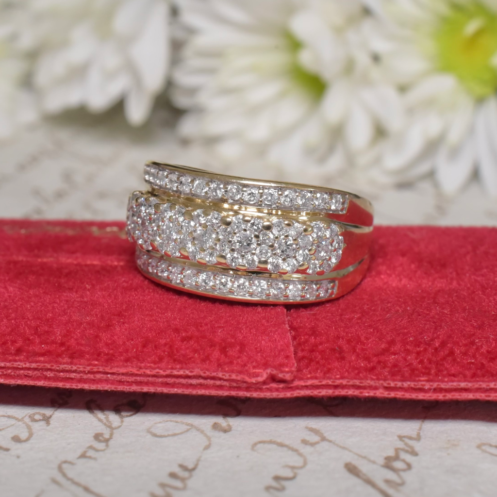 Contemporary 9ct Yellow Gold And Diamond Ring - 1.00ct