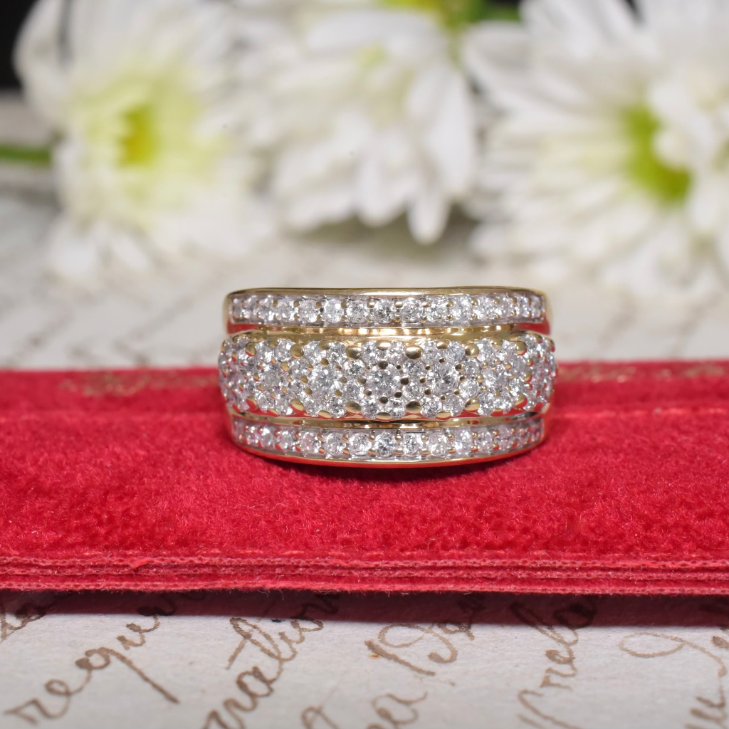 Contemporary 9ct Yellow Gold And Diamond Ring - 1.00ct