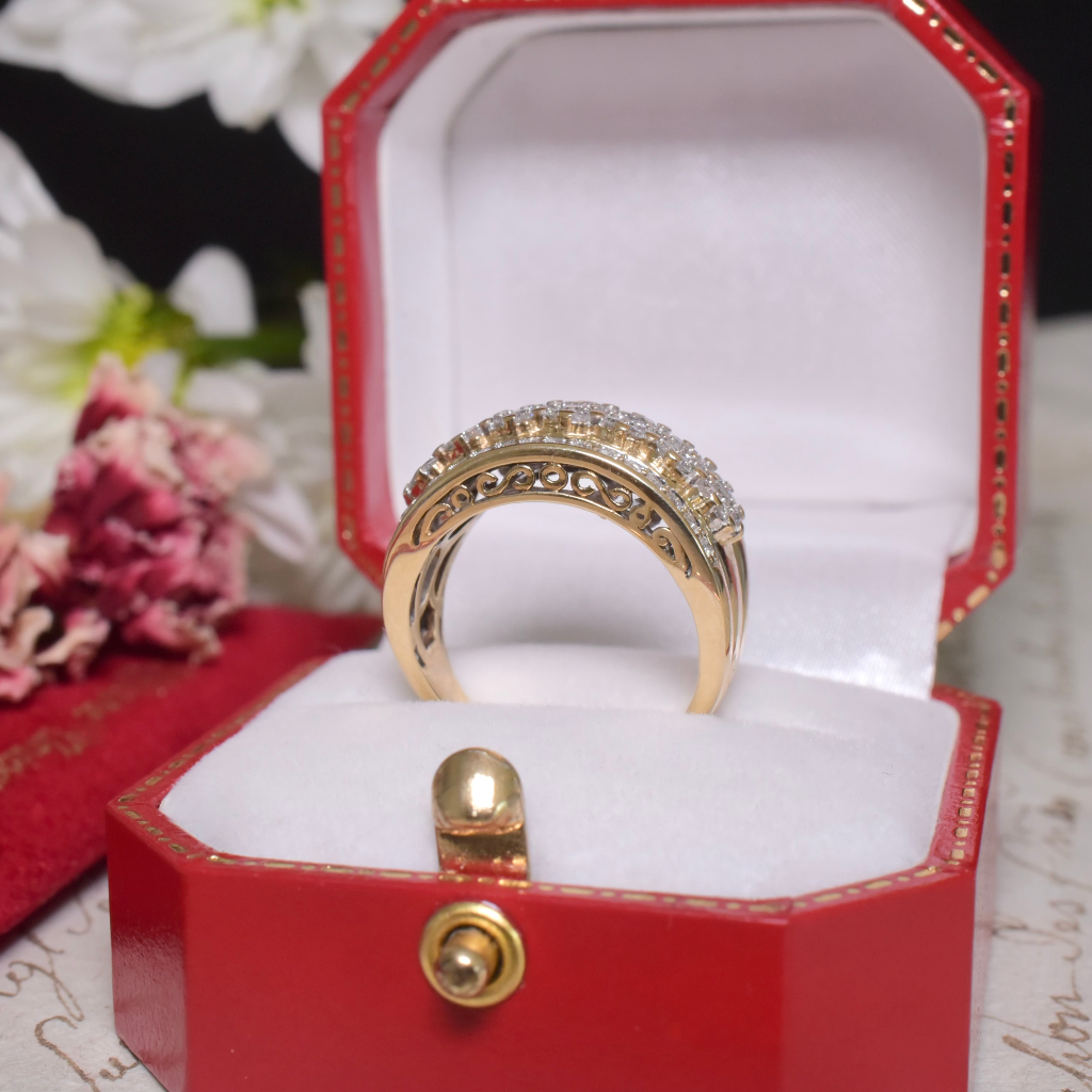 Contemporary 9ct Yellow Gold And Diamond Ring - 1.00ct