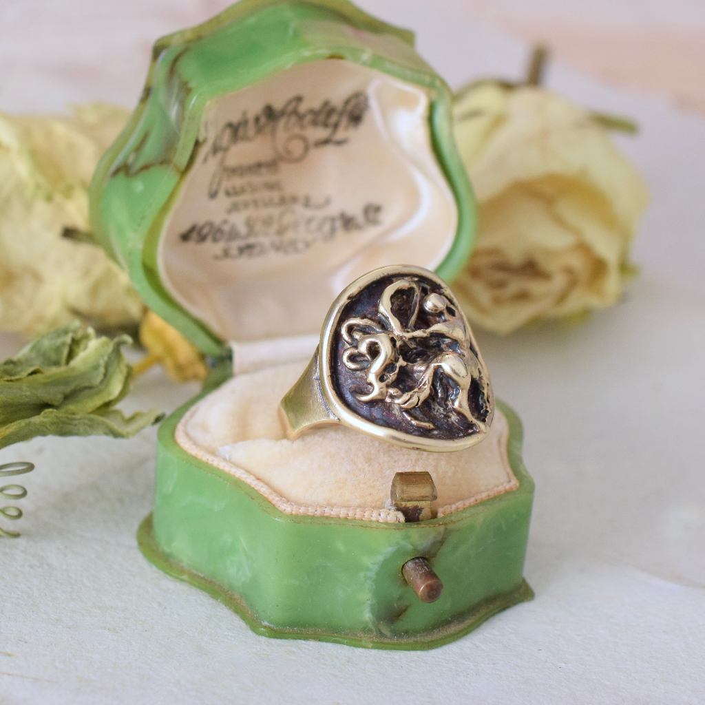 Artisan Crafted Contemporary 9ct Yellow Gold ’Sagittarius’ Ring