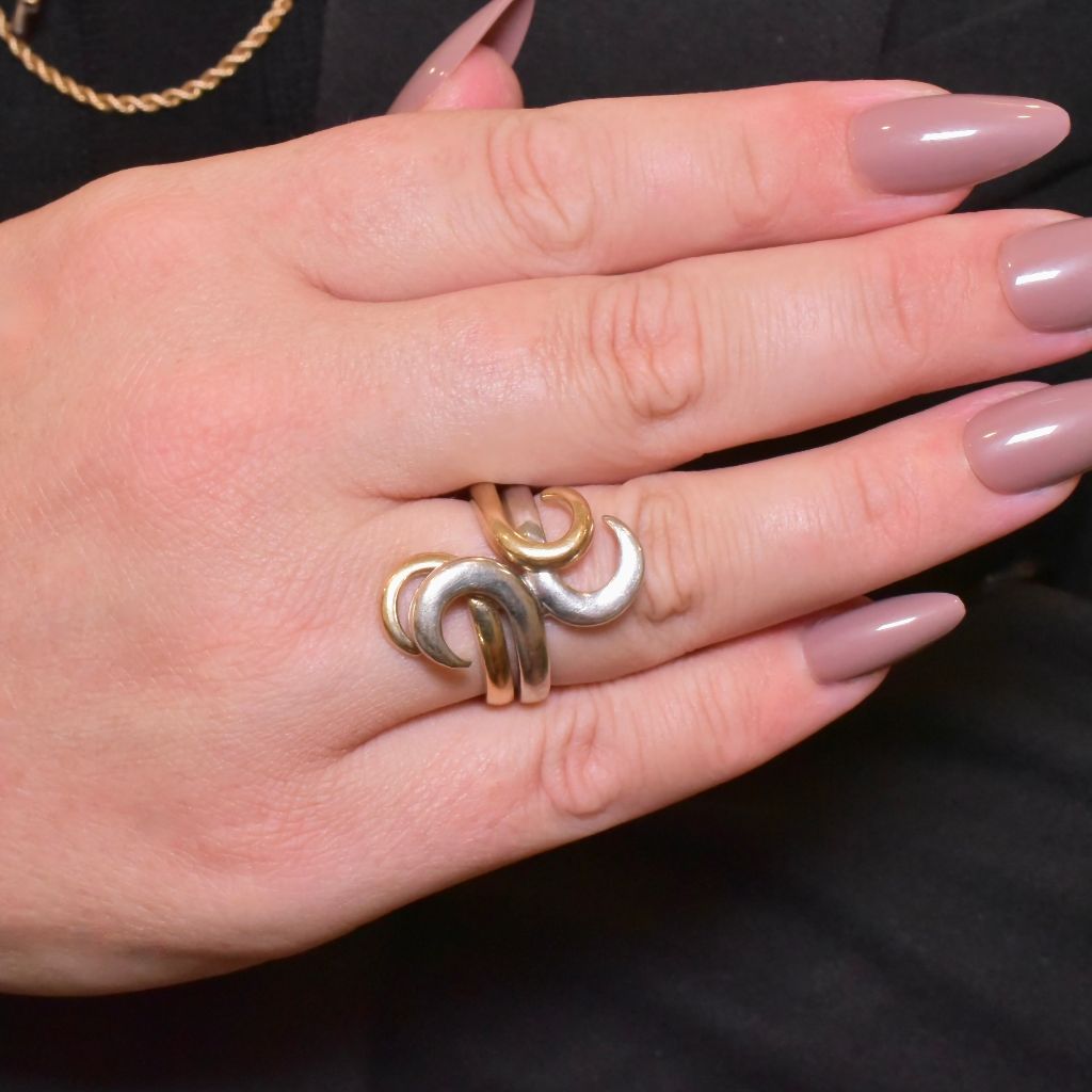 Contemporary 9ct Yellow And White Gold ‘Celtic’ Design Ring