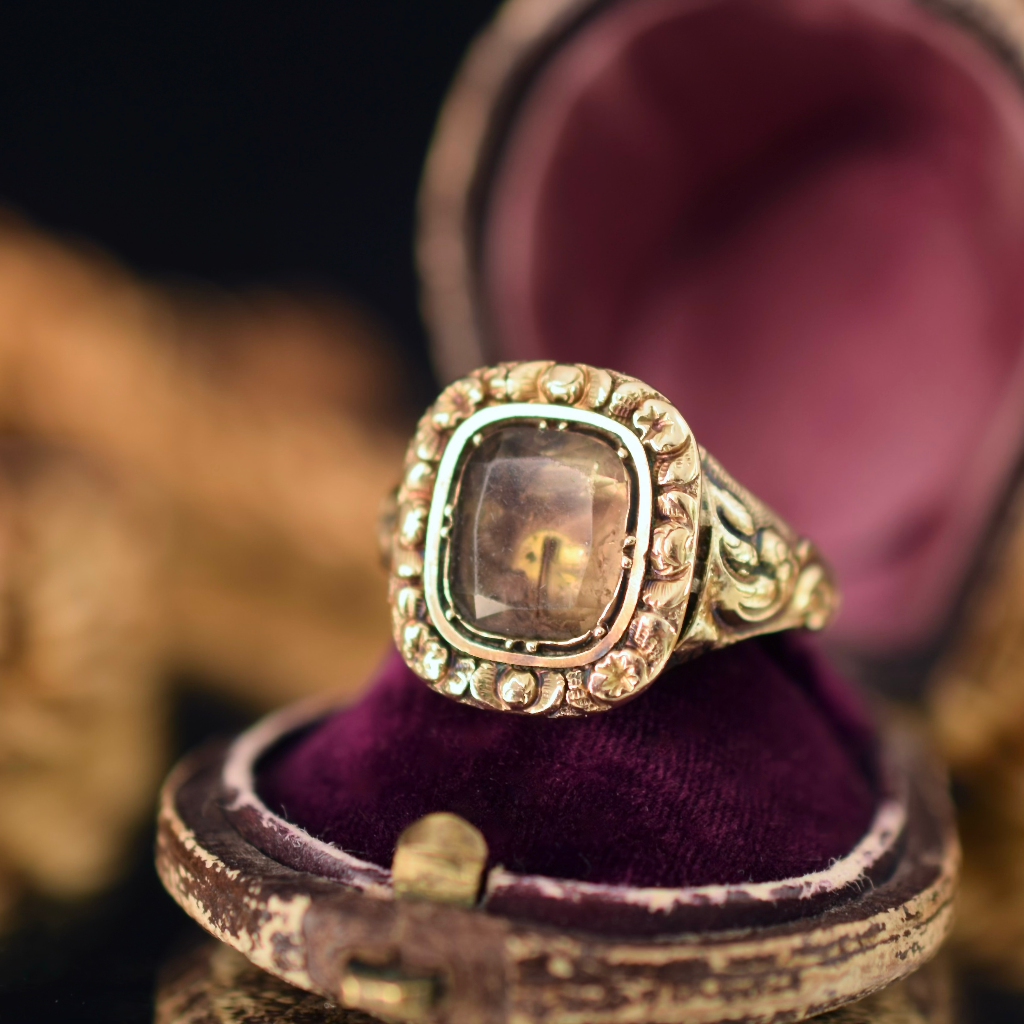 Georgian 9ct **Gold Cased** Citrine Ring Circa 1820