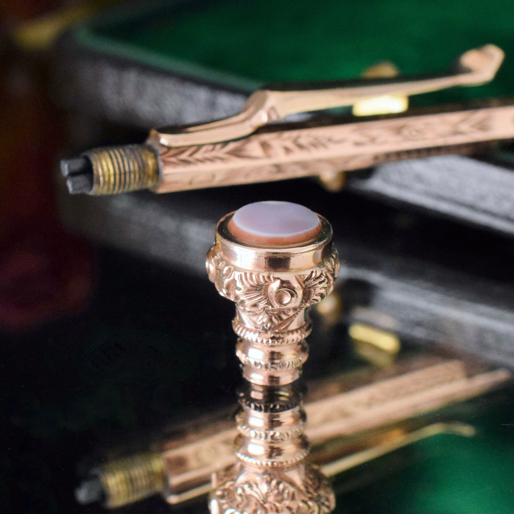 Antique Victorian 9ct Rose Gold Propelling Pencil Circa 1890