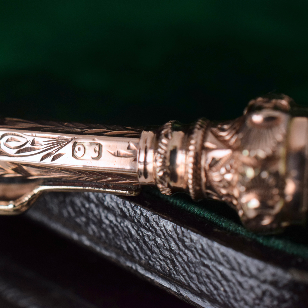 Antique Victorian 9ct Rose Gold Propelling Pencil Circa 1890