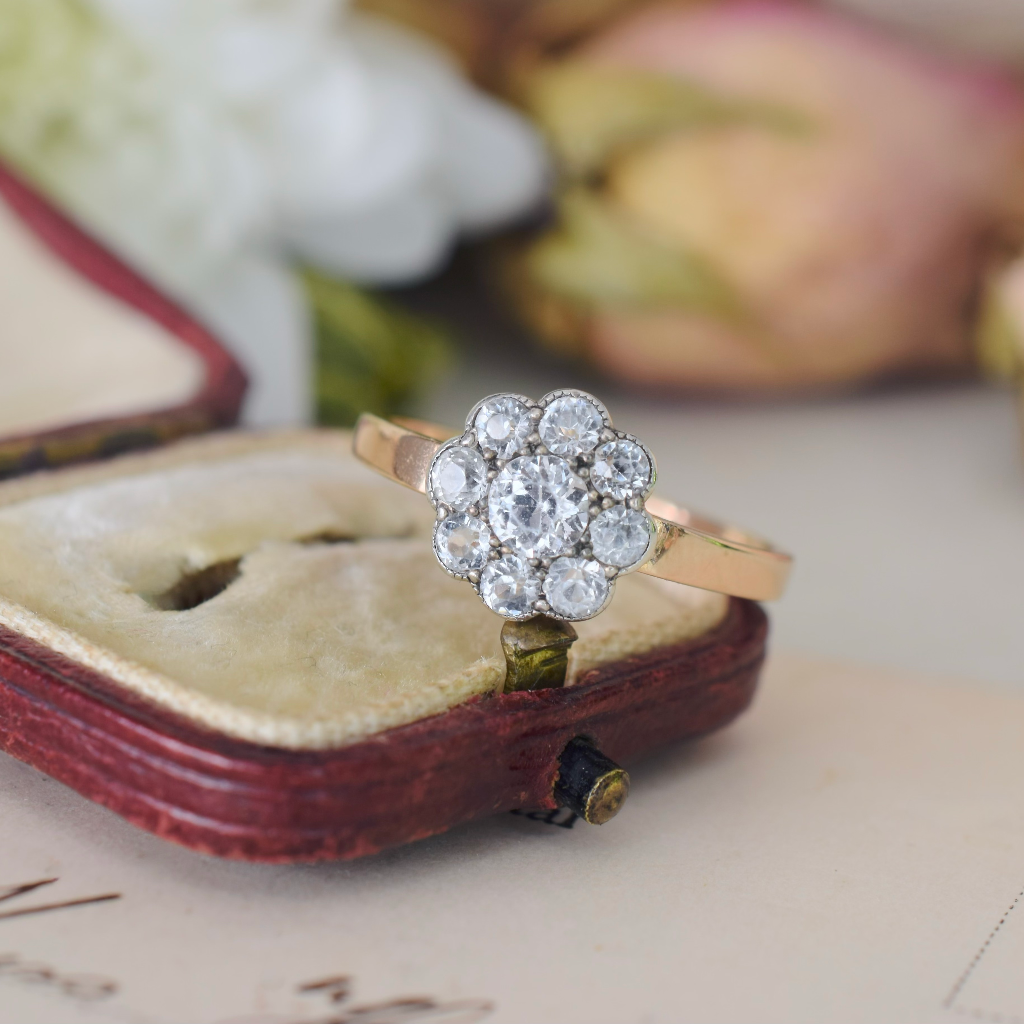 Antique Australian 15ct Rose Gold And White Sapphire Ring W. J. Moore And Sons - Circa 1910