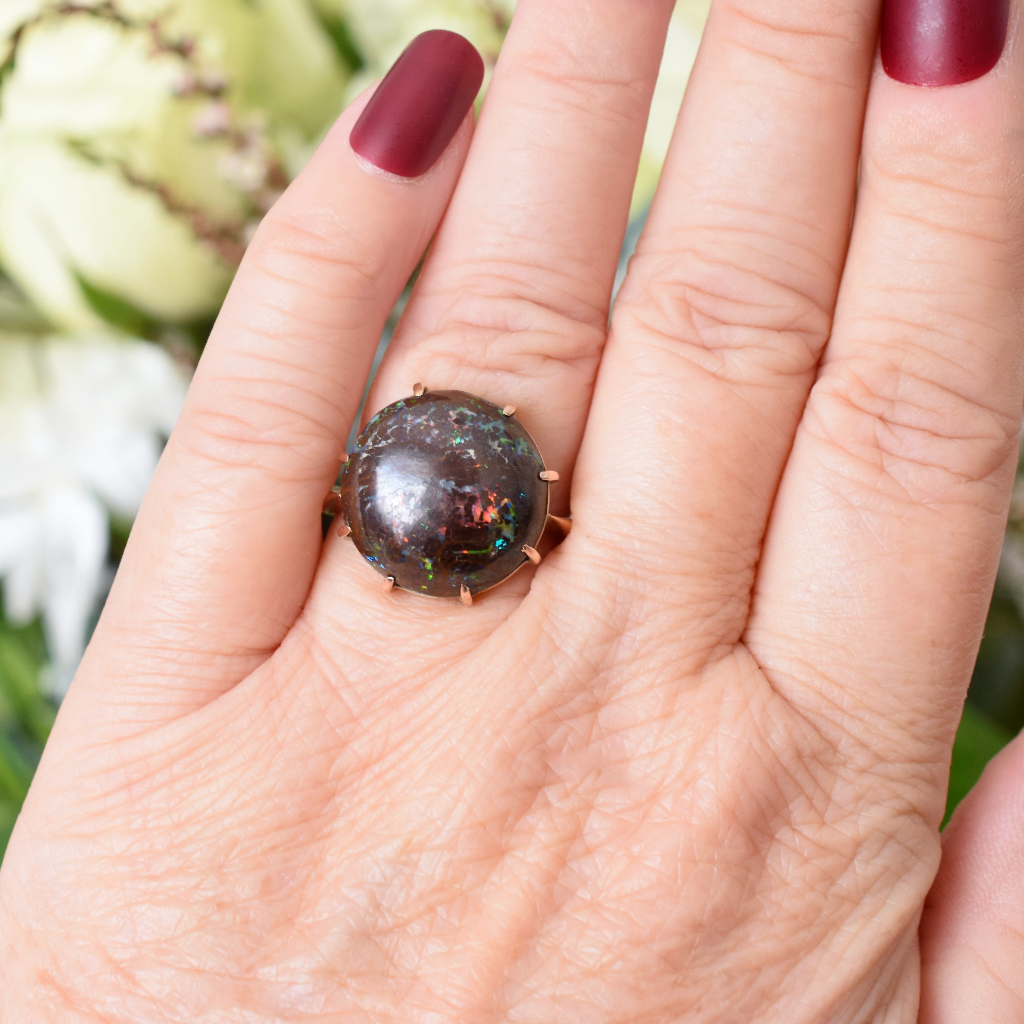 Antique/Vintage 9ct Rose Gold Australian Boulder Opal Ring Circa 1930’s