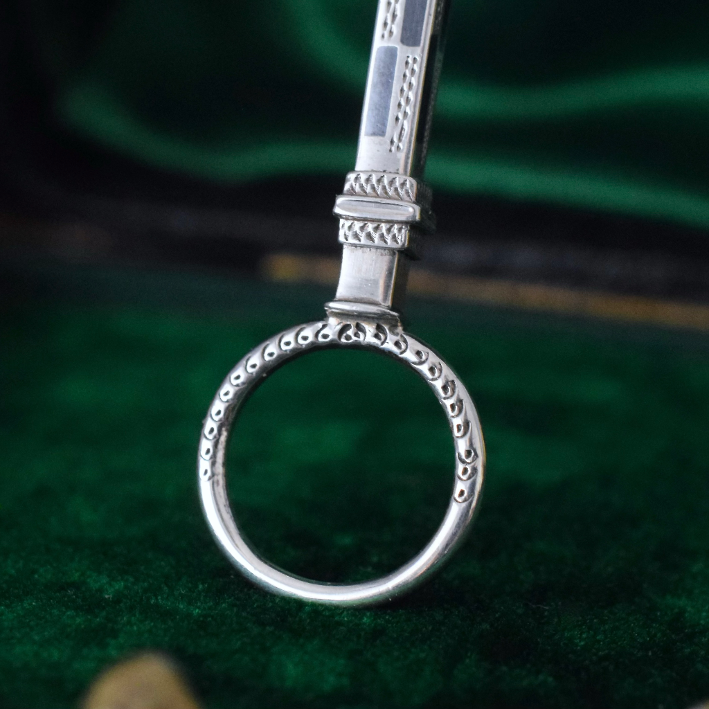 Antique Art Deco 900 Silver Folding Lorgnette Circa 1920’s