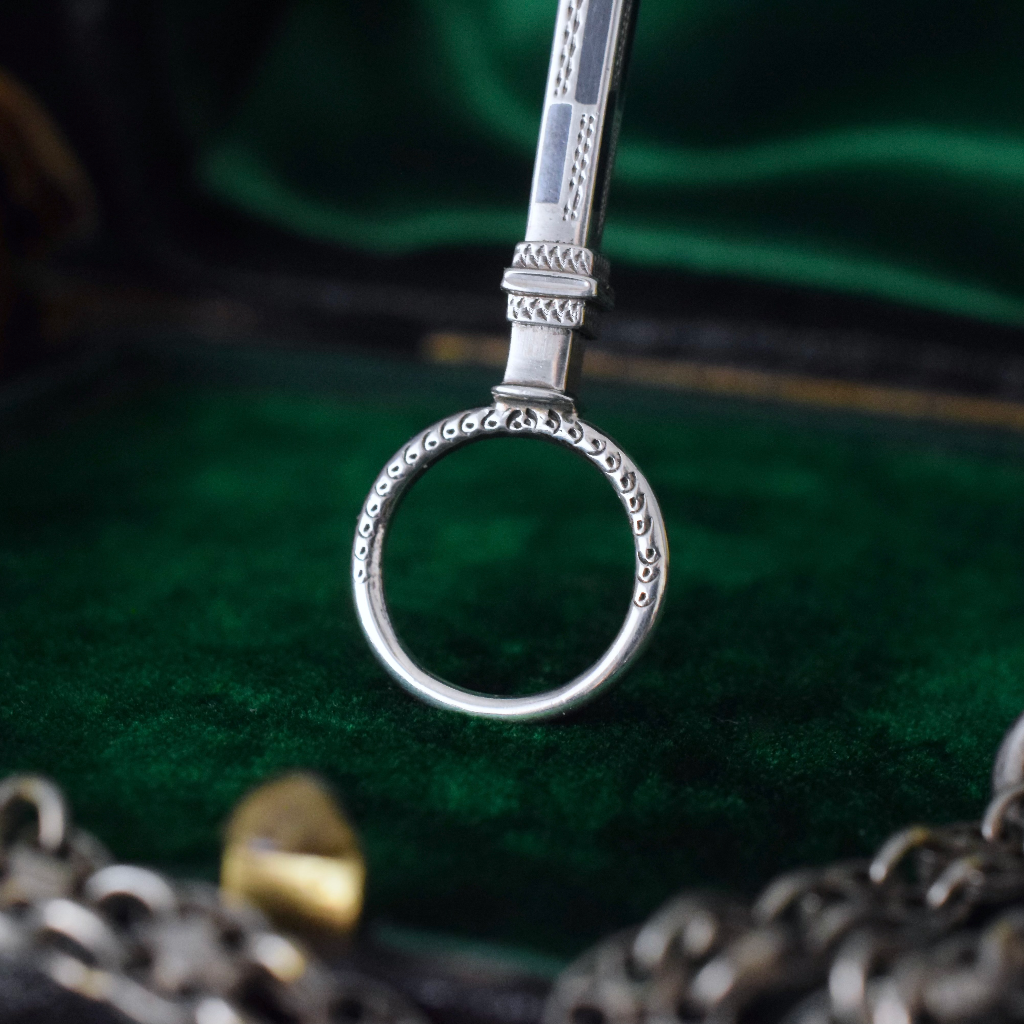 Antique Art Deco 900 Silver Folding Lorgnette Circa 1920’s